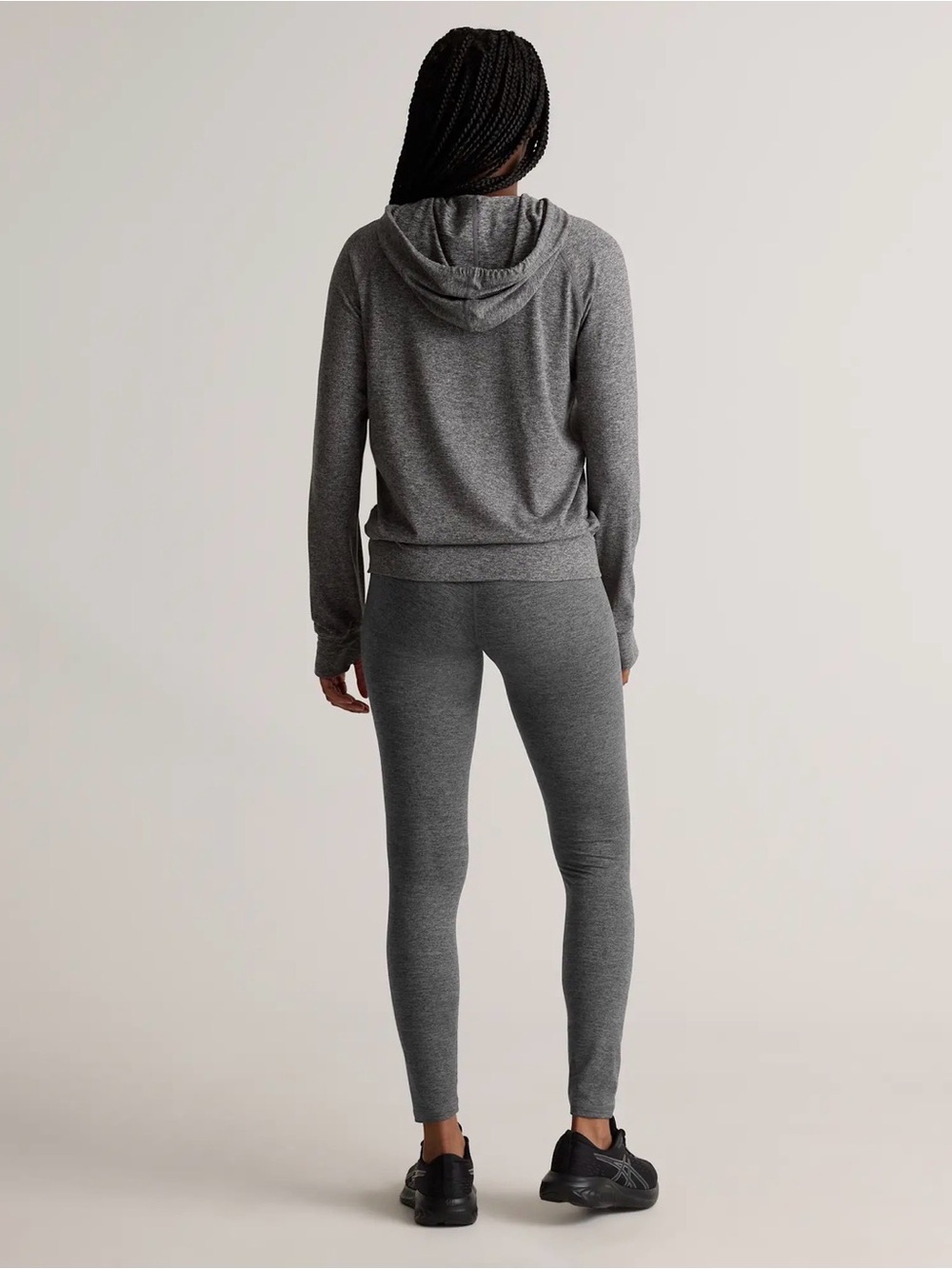 Quince Med Flowknit Pullover Hoodie Sweatshirt Athletic Heather Grey Ultra-Soft - Picture 4 of 15